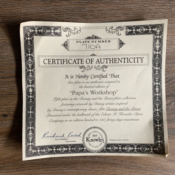 Beauty and the Beast collector plate #5 - Picture 3 of 3